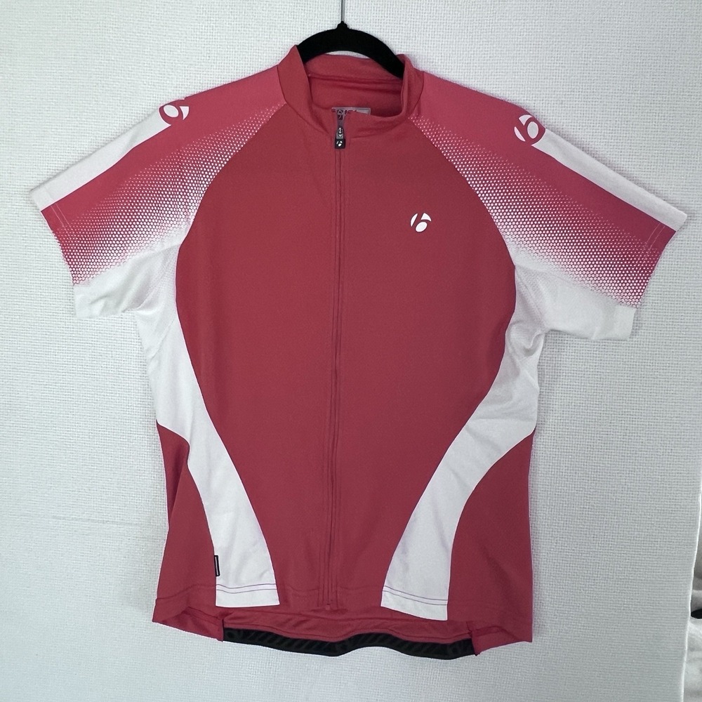 Bontrager Women's Cycling Jersey‎ Large Orange White Short Sleeve Full Zip